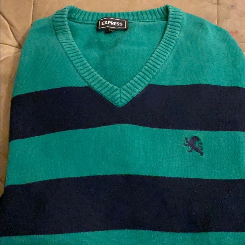 Green & Navy Express Sweater